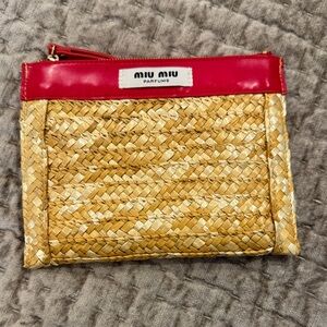 Miu Miu Red and Tan Woven Wristlet LIKE NEW**